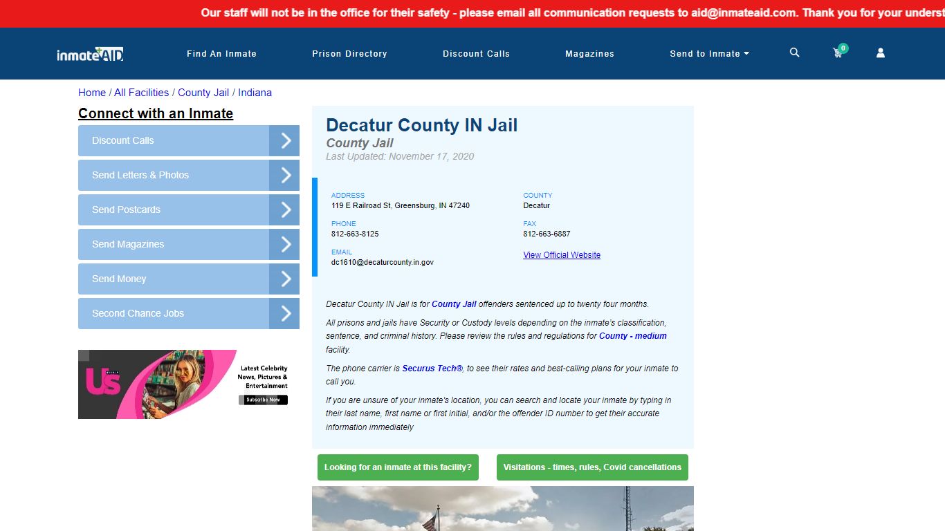 Decatur County IN Jail - Inmate Locator - Greensburg, IN