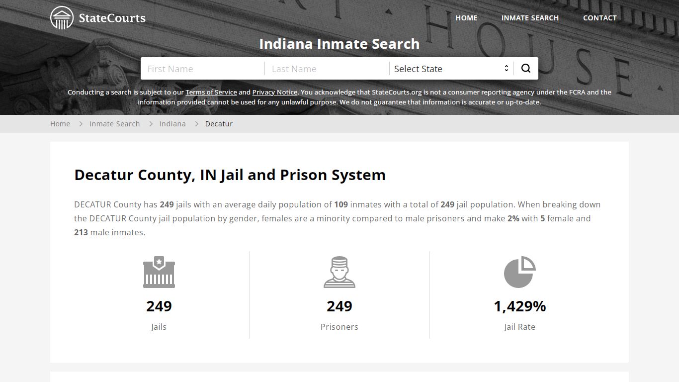 Decatur County, IN Inmate Search - StateCourts